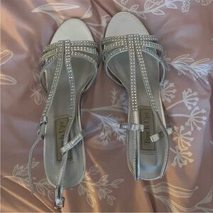 Touch Ups Silver Rhinestone Strappy Heels